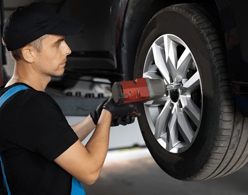 locking wheel nut removal by technician